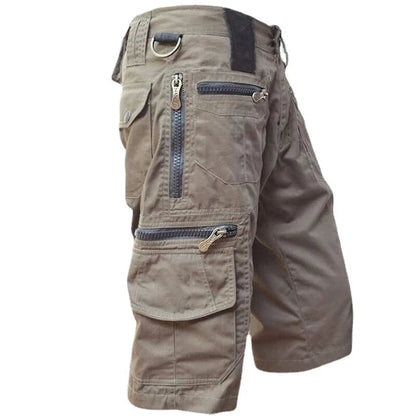 Montarello Men's Multi-Pocket Zip Cargo Shorts Utility
