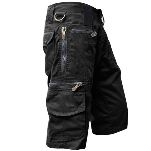 Montarello Men's Multi-Pocket Zip Cargo Shorts Utility