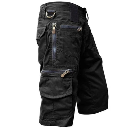 Montarello Men's Multi-Pocket Zip Cargo Shorts Utility