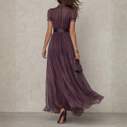Montarello Women's Lace-Trim Chiffon Occasion Maxi Dress