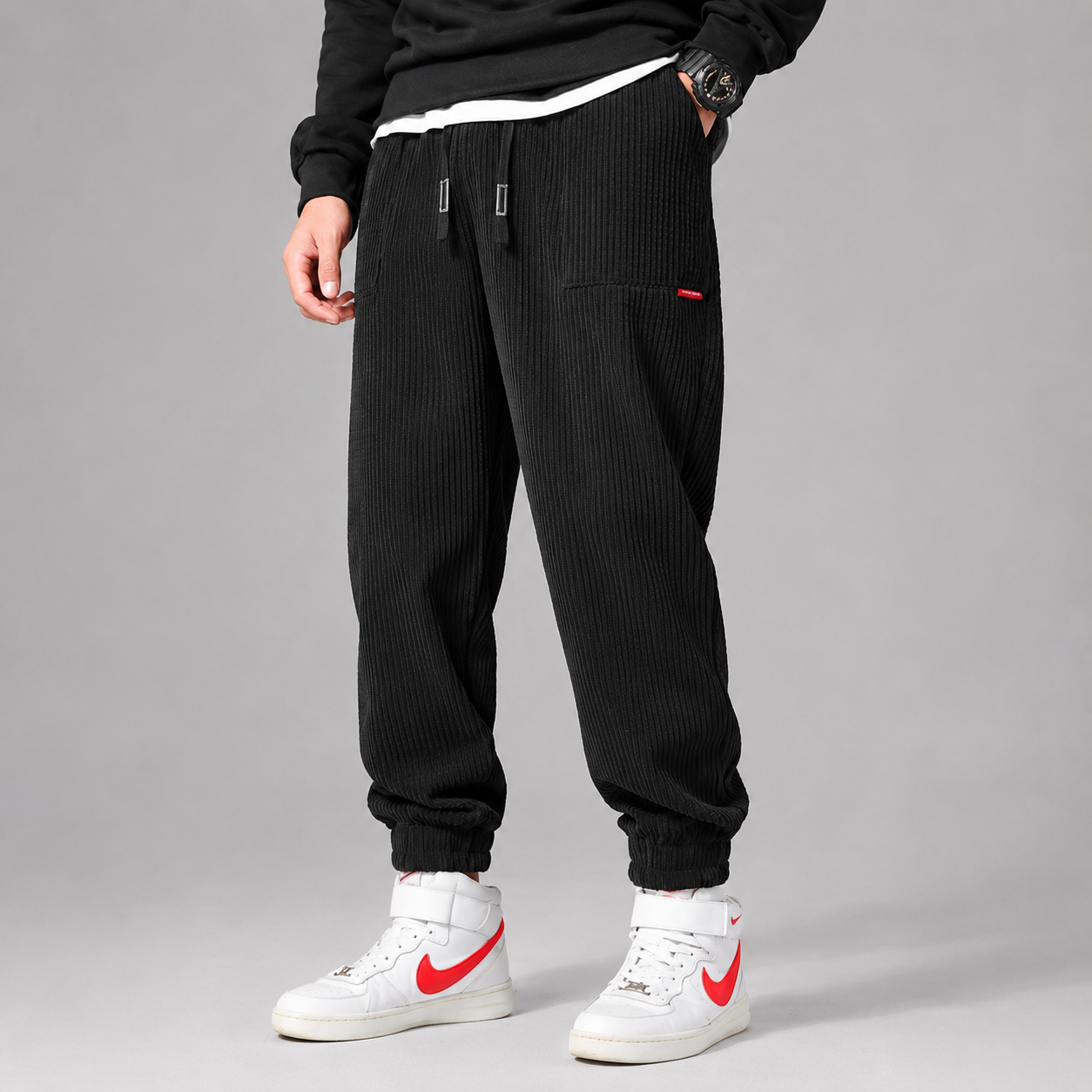 Montarello Men's Corduroy Joggers Fleece Lined