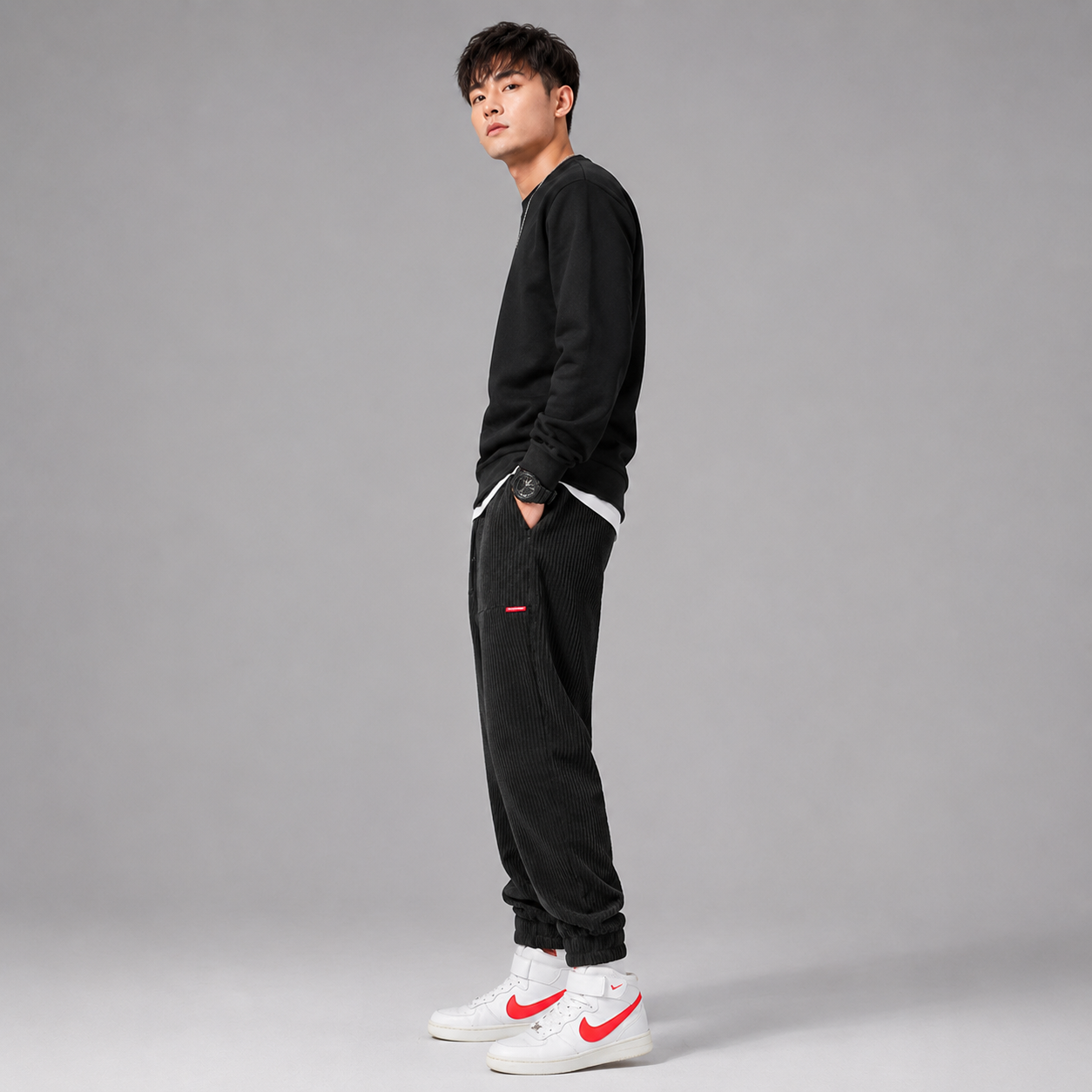 Montarello Men's Corduroy Joggers Fleece Lined