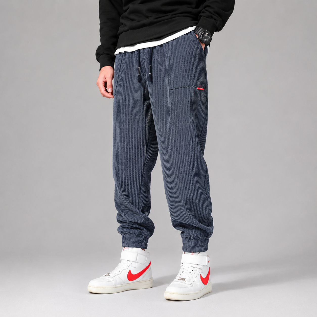 Montarello Men's Corduroy Joggers Fleece Lined