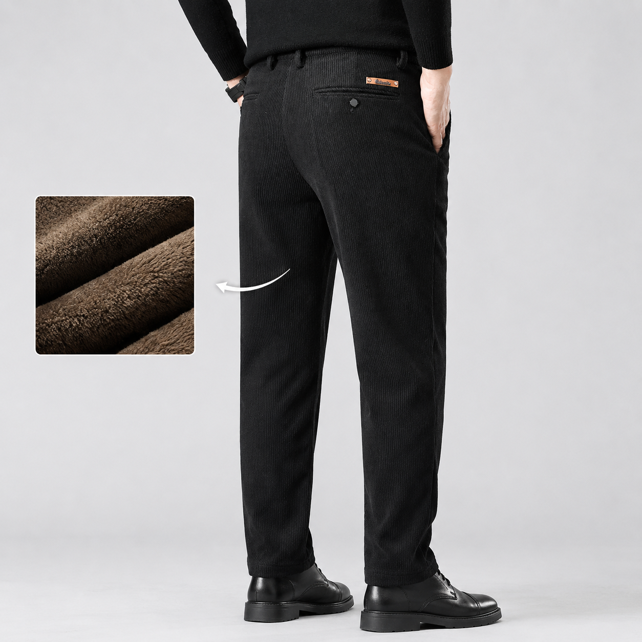 Montarello Men's Corduroy Trousers Fleece Lined