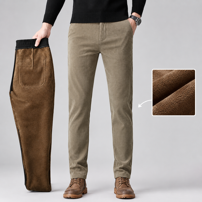 Montarello Men's Corduroy Trousers Fleece Lined