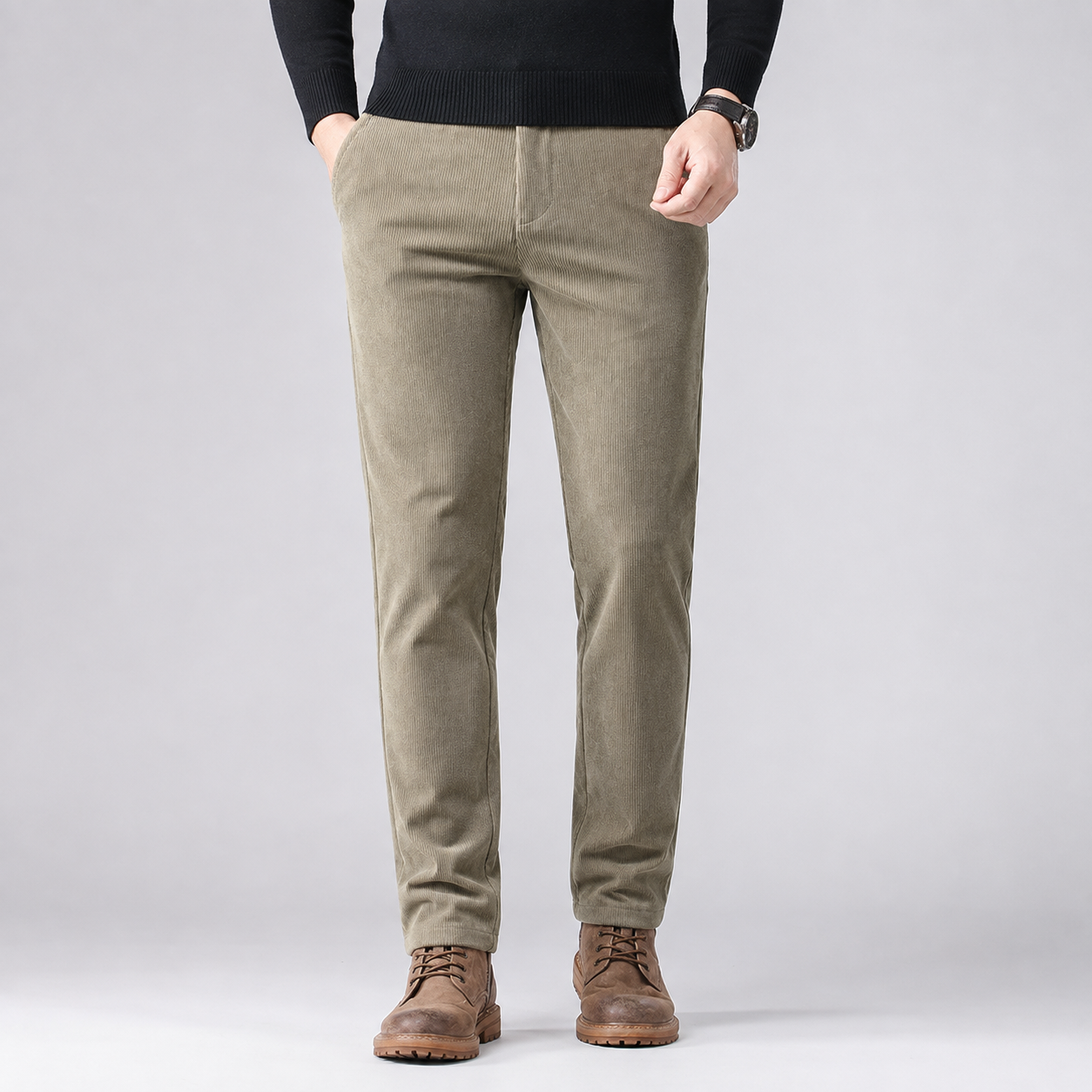 Montarello Men's Corduroy Trousers Fleece Lined