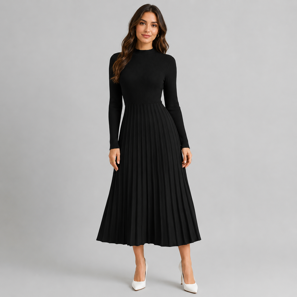 Montarello Women's Long Sleeve Midi Dress
