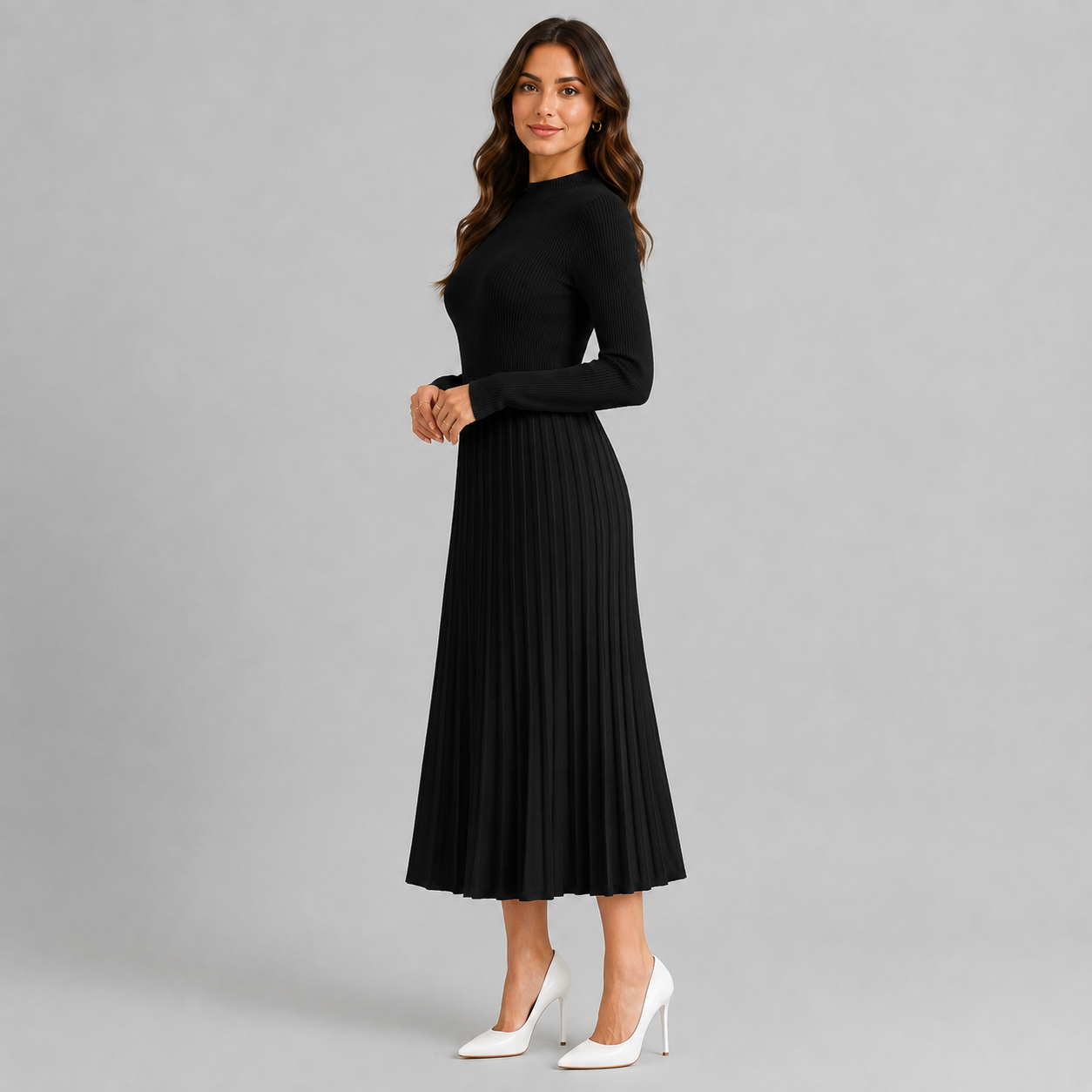 Montarello Women's Long Sleeve Midi Dress