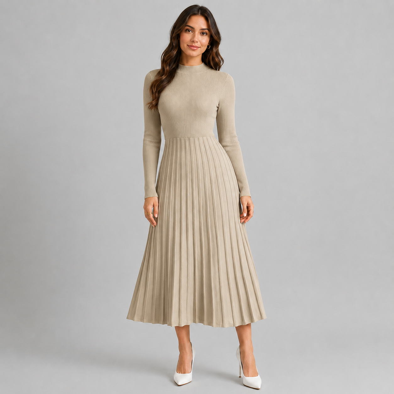 Montarello Women's Long Sleeve Midi Dress