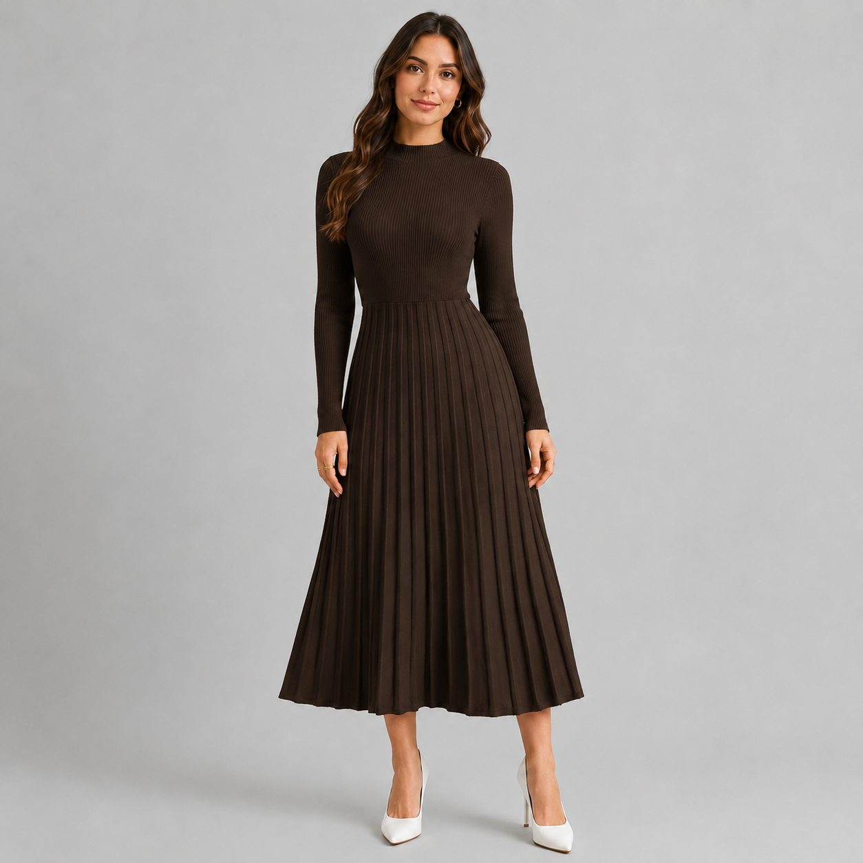 Montarello Women's Long Sleeve Midi Dress