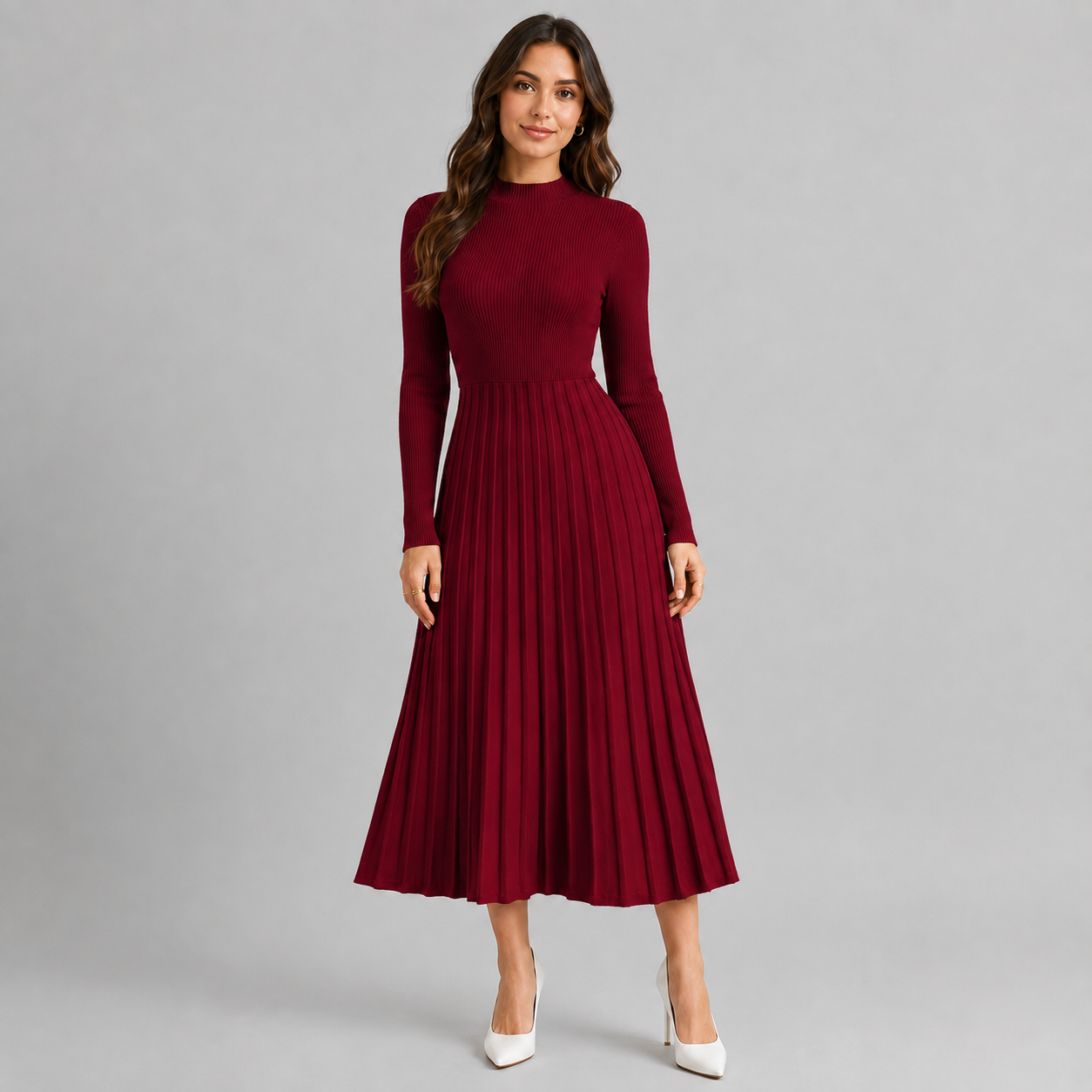 Montarello Women's Long Sleeve Midi Dress