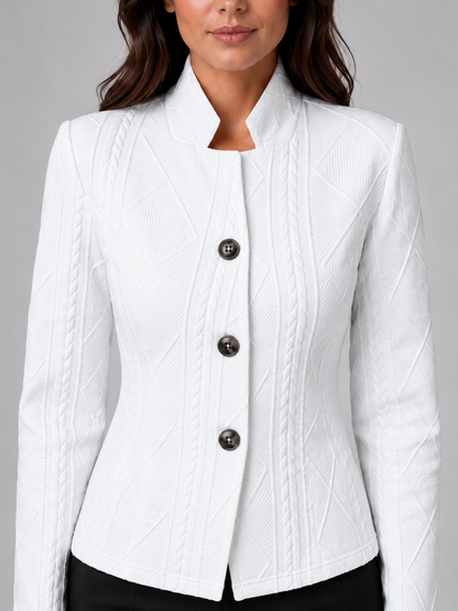 Montarello Women's Textured Collarless Tailored Blazer
