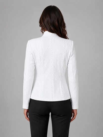 Montarello Women's Textured Collarless Tailored Blazer