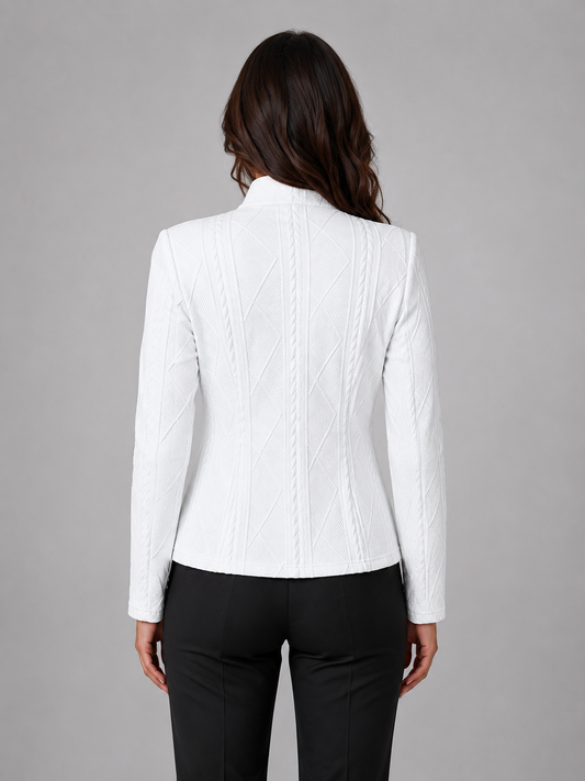 Montarello Women's Textured Collarless Tailored Blazer