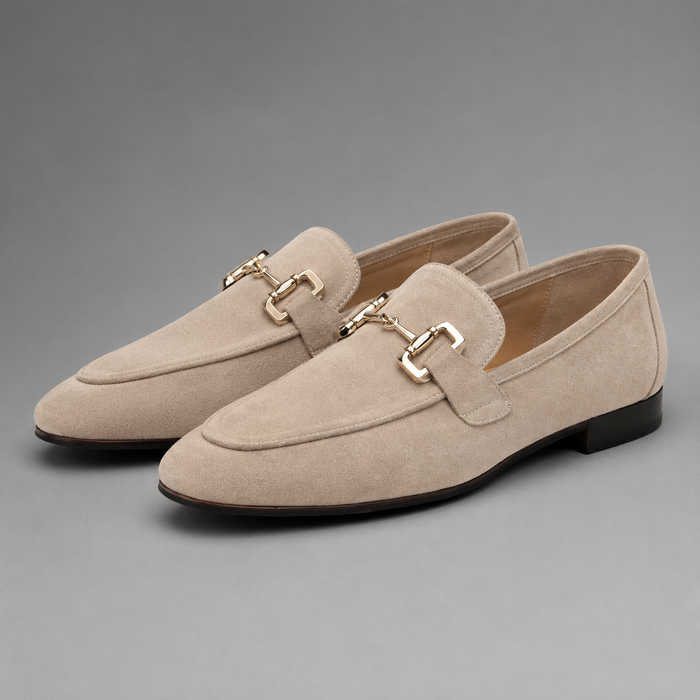 Montarello Men's Suede-Look Horsebit Slip-On Loafers