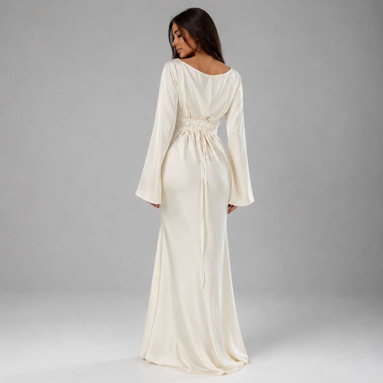 Montarello Women's Long-Sleeve Maxi Wedding Guest Dress