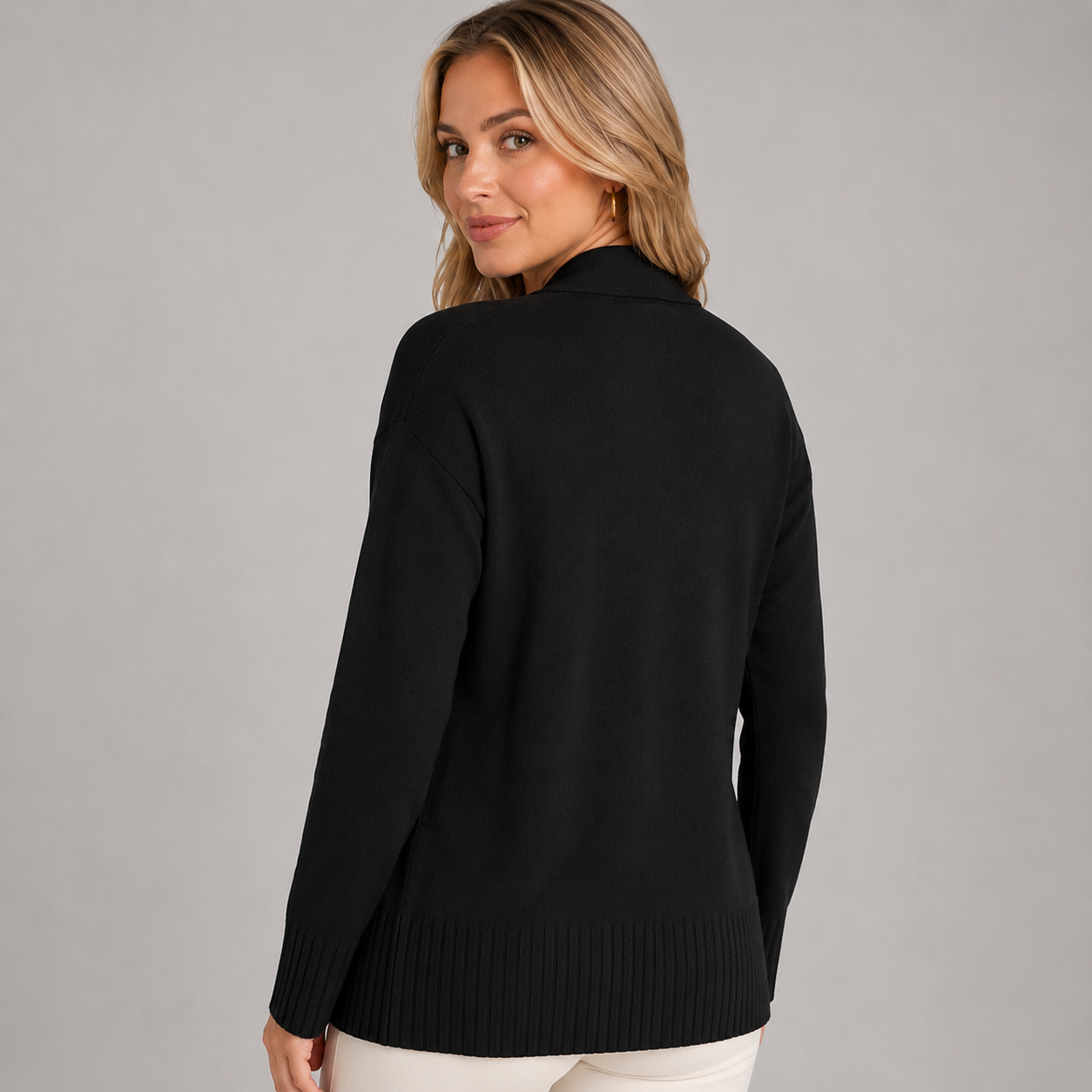 Montarello Women's Longline Cardigan V-Neck Drop Shoulder