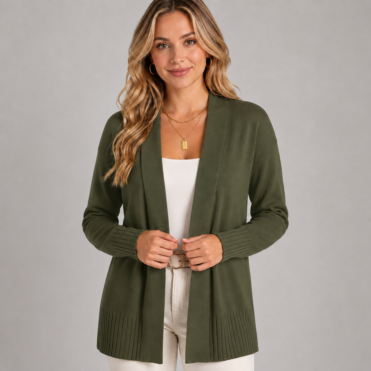Montarello Women's Longline Cardigan V-Neck Drop Shoulder