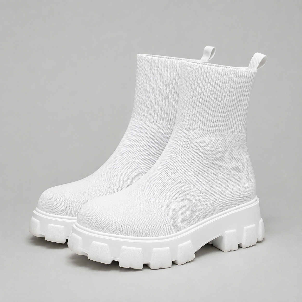 Montarello Women's Ankle Boots Platform Knitted Sock Fit