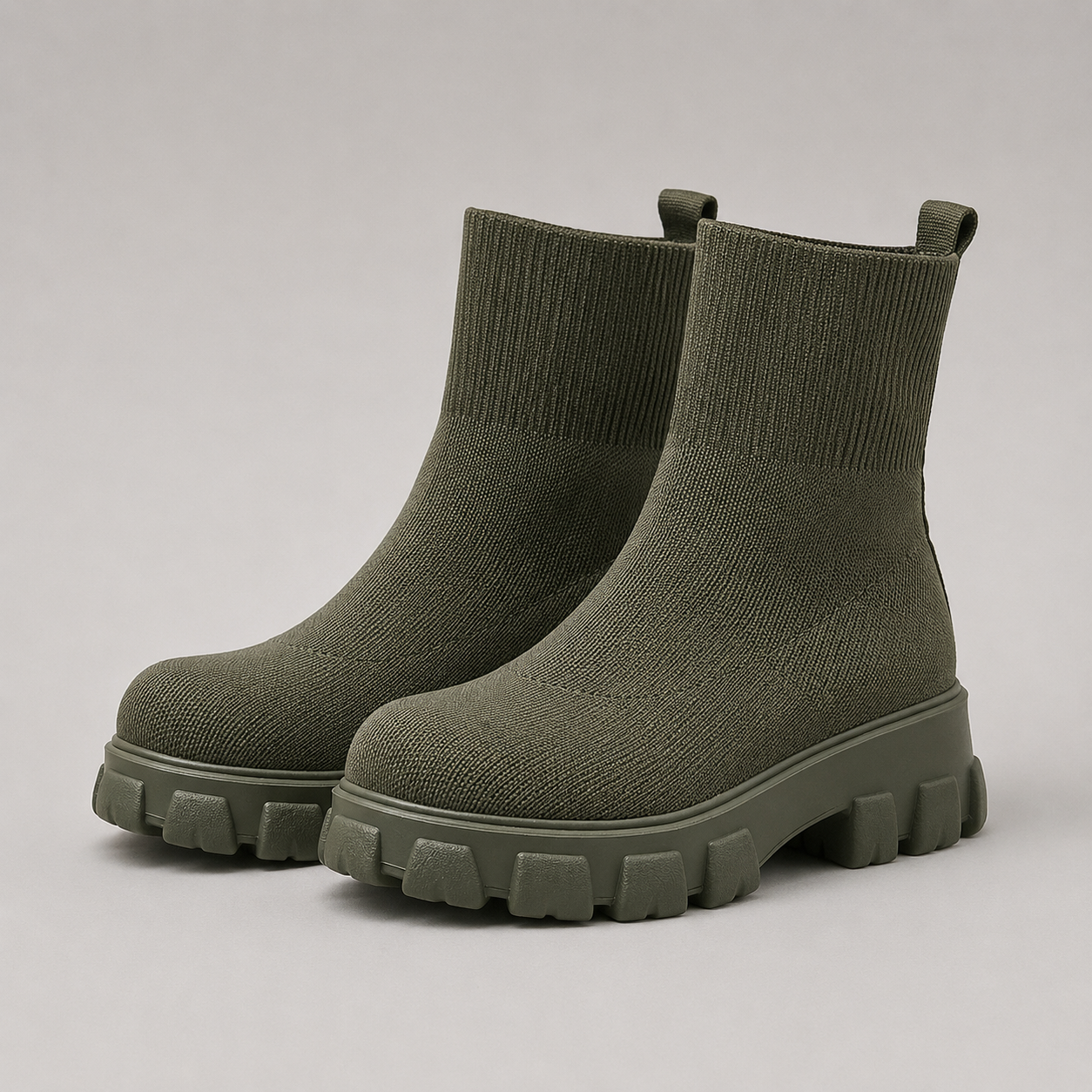 Montarello Women's Ankle Boots Platform Knitted Sock Fit