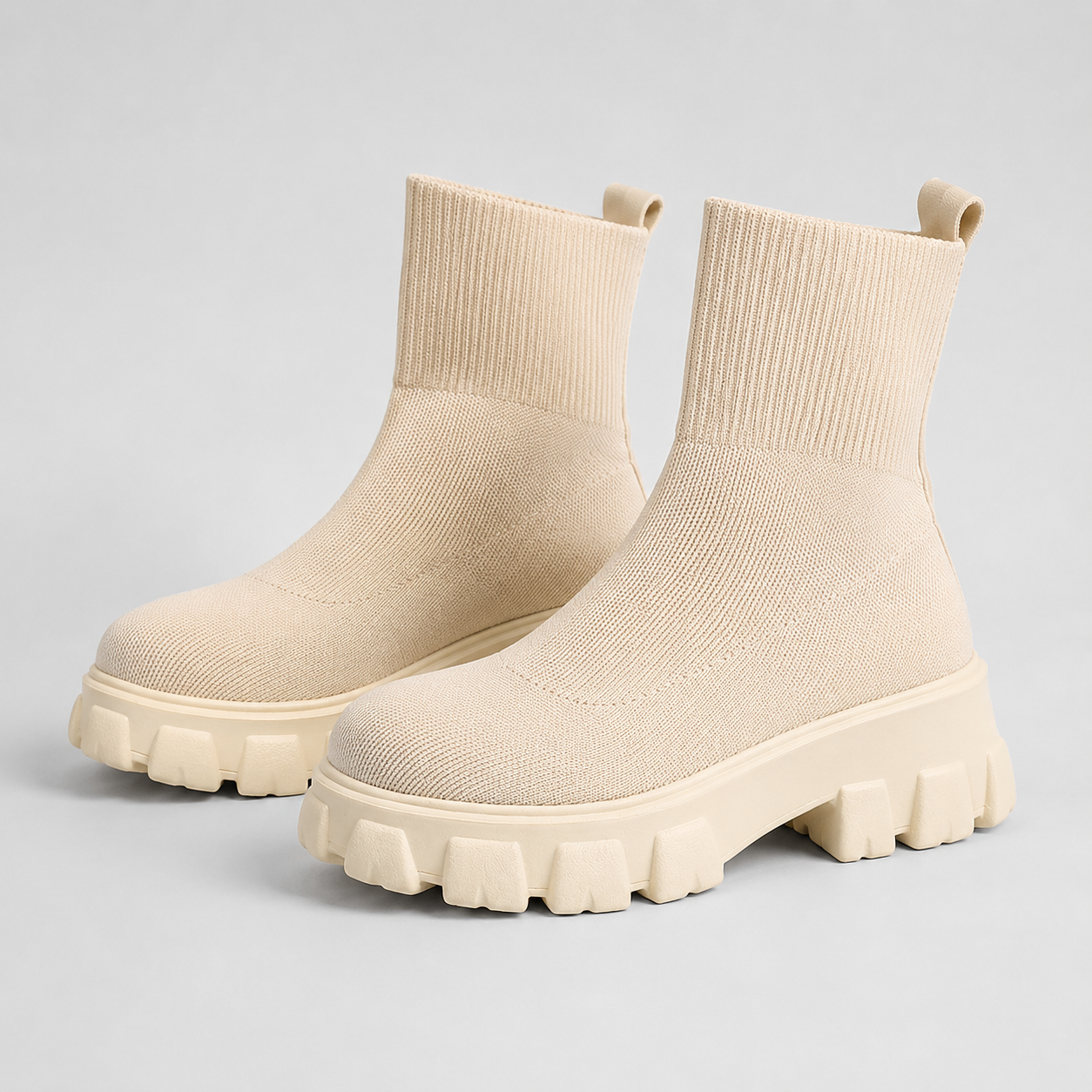 Montarello Women's Ankle Boots Platform Knitted Sock Fit