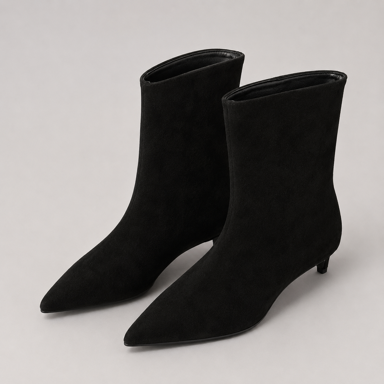 Montarello Women's Ankle Boots Suede-Look Pointed Toe