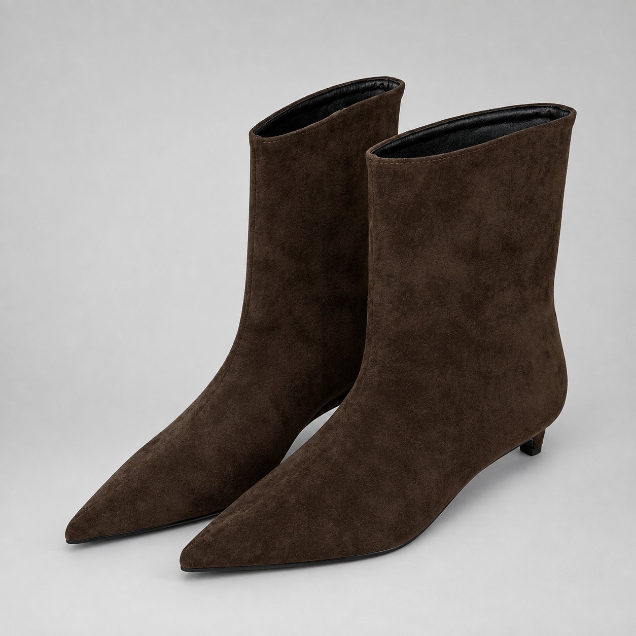 Montarello Women's Ankle Boots Suede-Look Pointed Toe