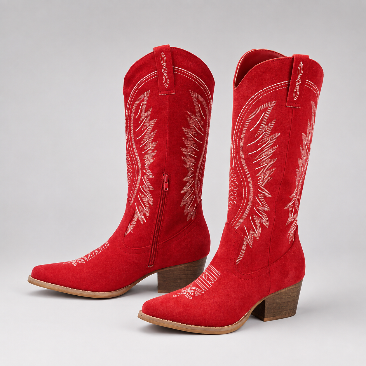 Montarello Women's Knee High Boots Western Embroidered