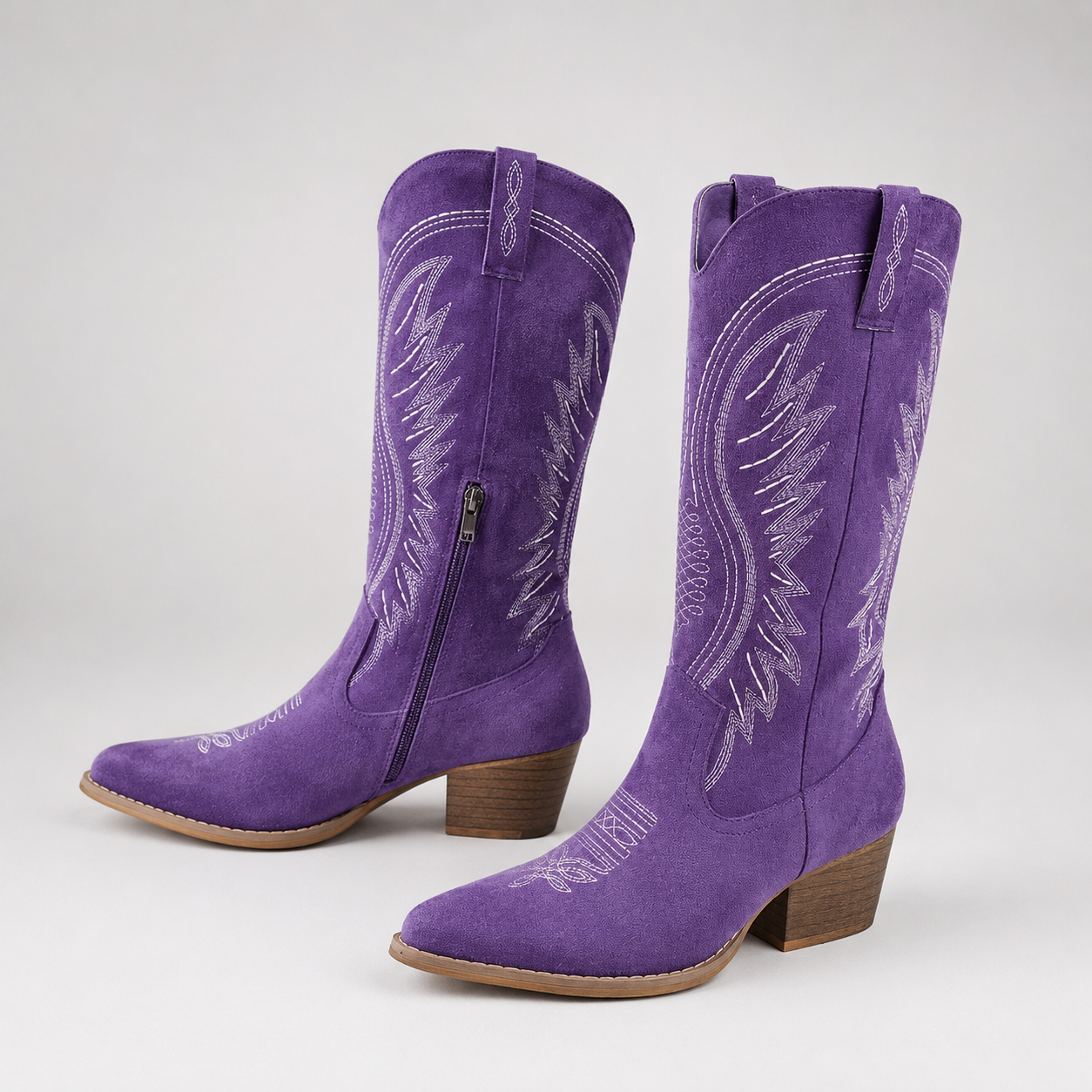 Montarello Women's Knee High Boots Western Embroidered