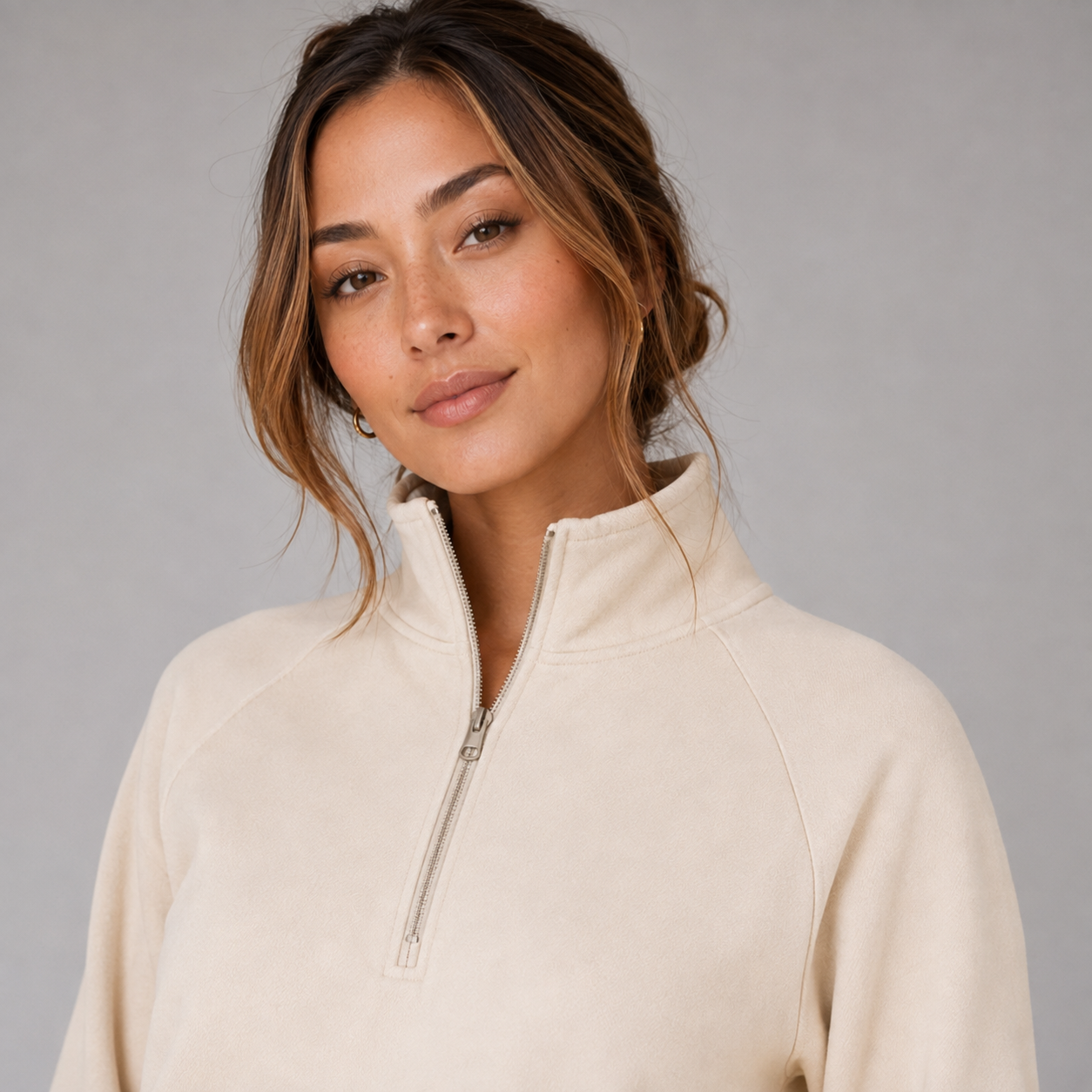 Montarello Women's Lounge Set Half Zip Stand Collar Wide Leg