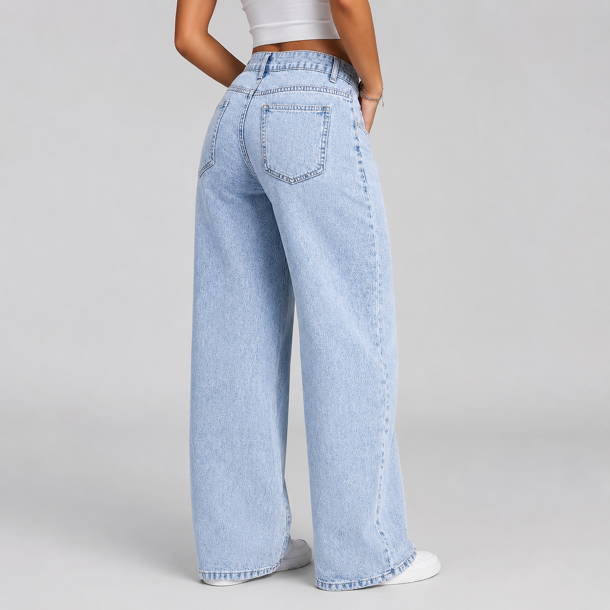 Montarello Women's Jeans Wide Leg High Waist Acid Wash