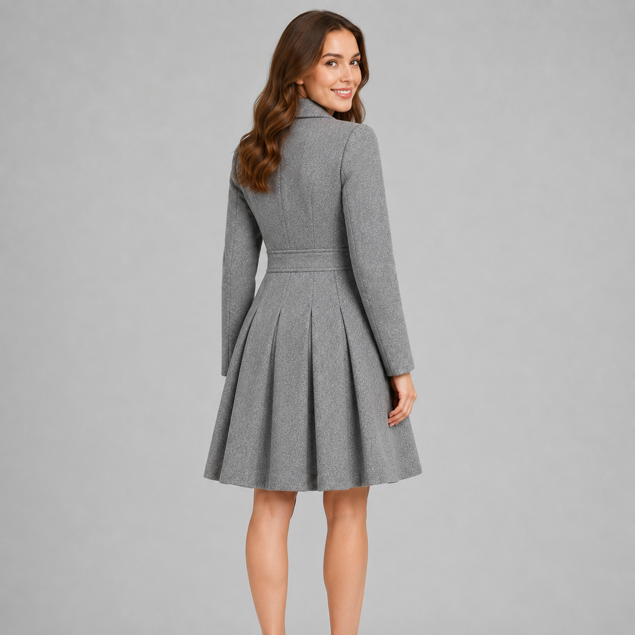 Montarello Women's Winter Coat Double Breasted Flared