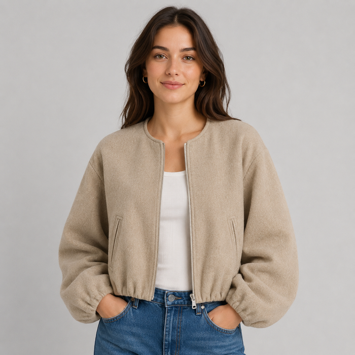 Montarello Women's Bomber Jacket Lightweight Zip Up