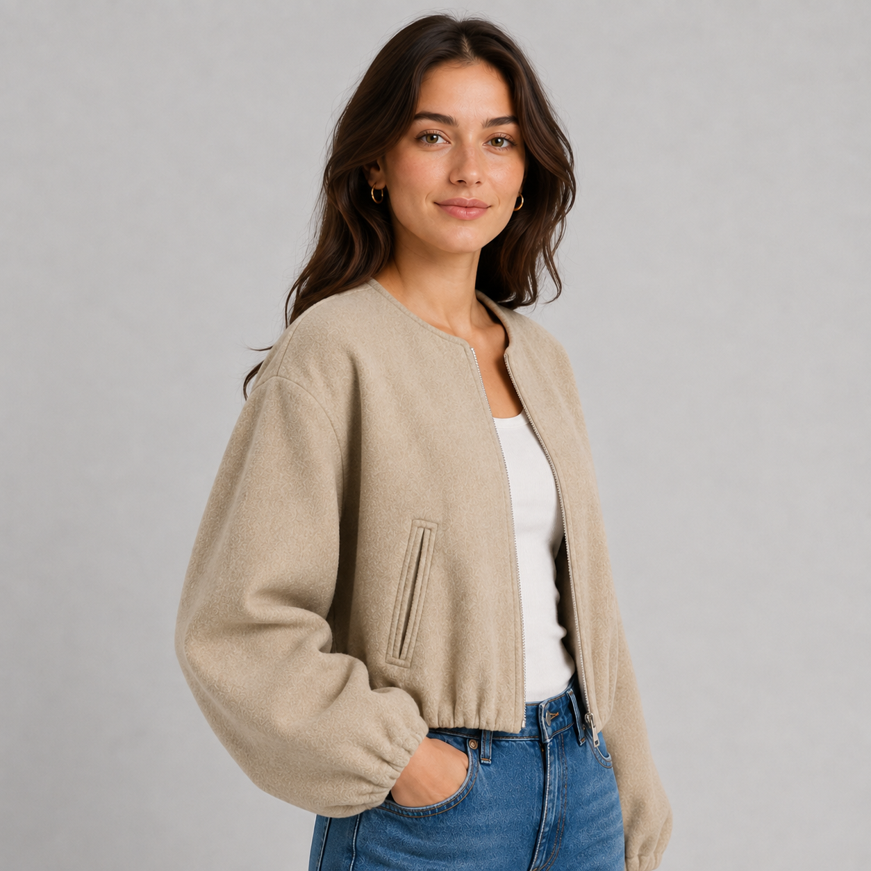 Montarello Women's Bomber Jacket Lightweight Zip Up