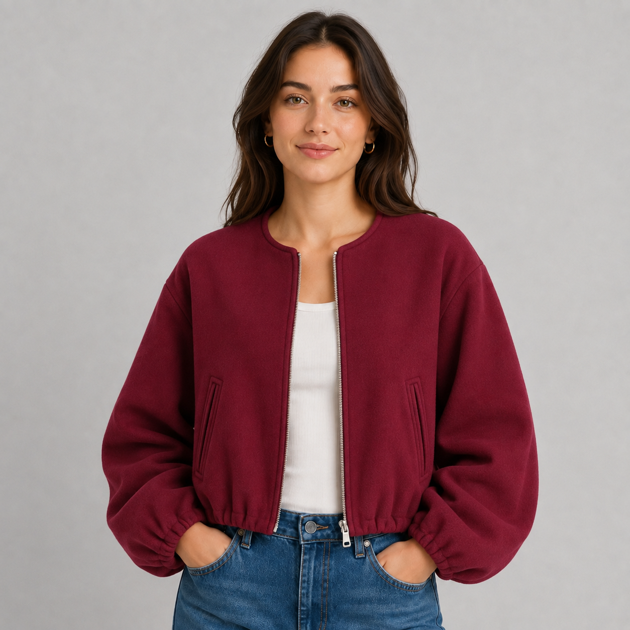 Montarello Women's Bomber Jacket Lightweight Zip Up