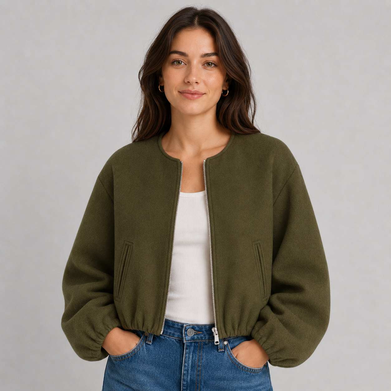 Montarello Women's Bomber Jacket Lightweight Zip Up
