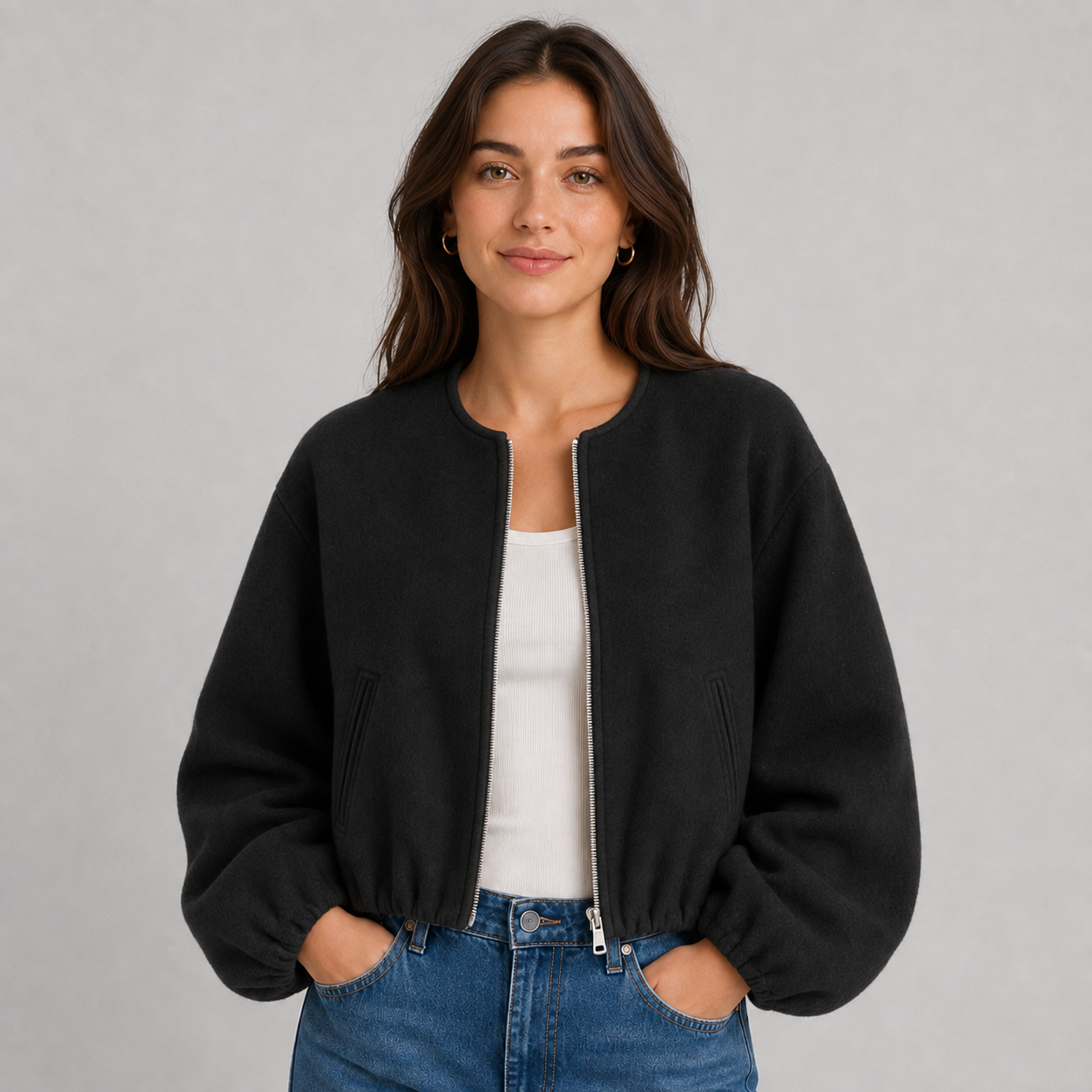 Montarello Women's Bomber Jacket Lightweight Zip Up
