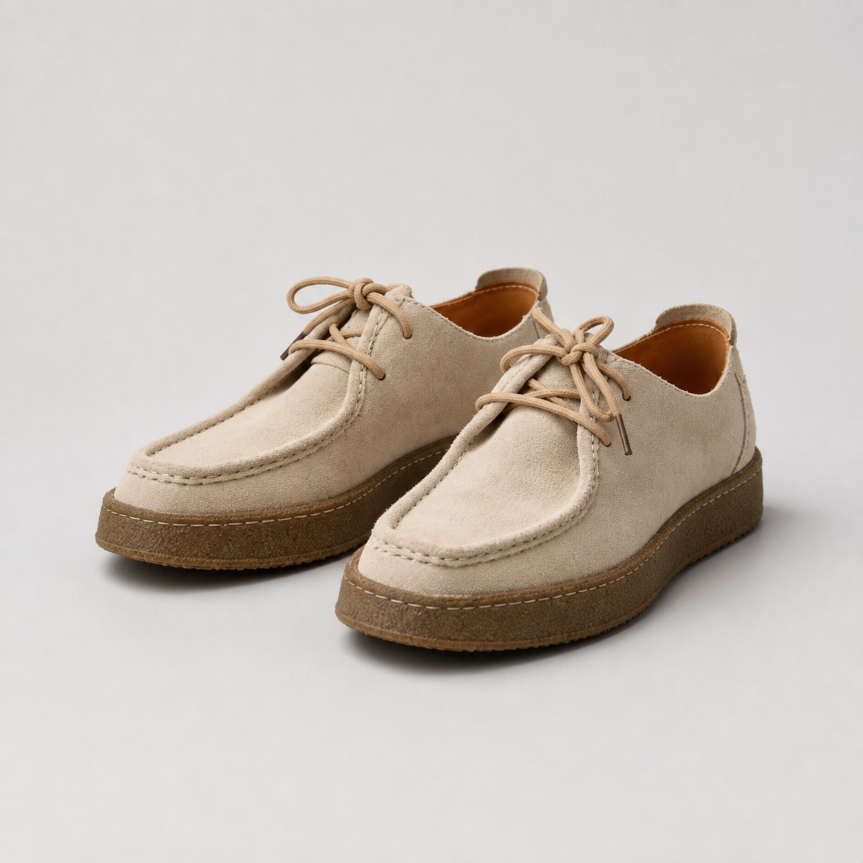 Montarello Men's Moccasin Shoes Suede-Look Crepe Sole
