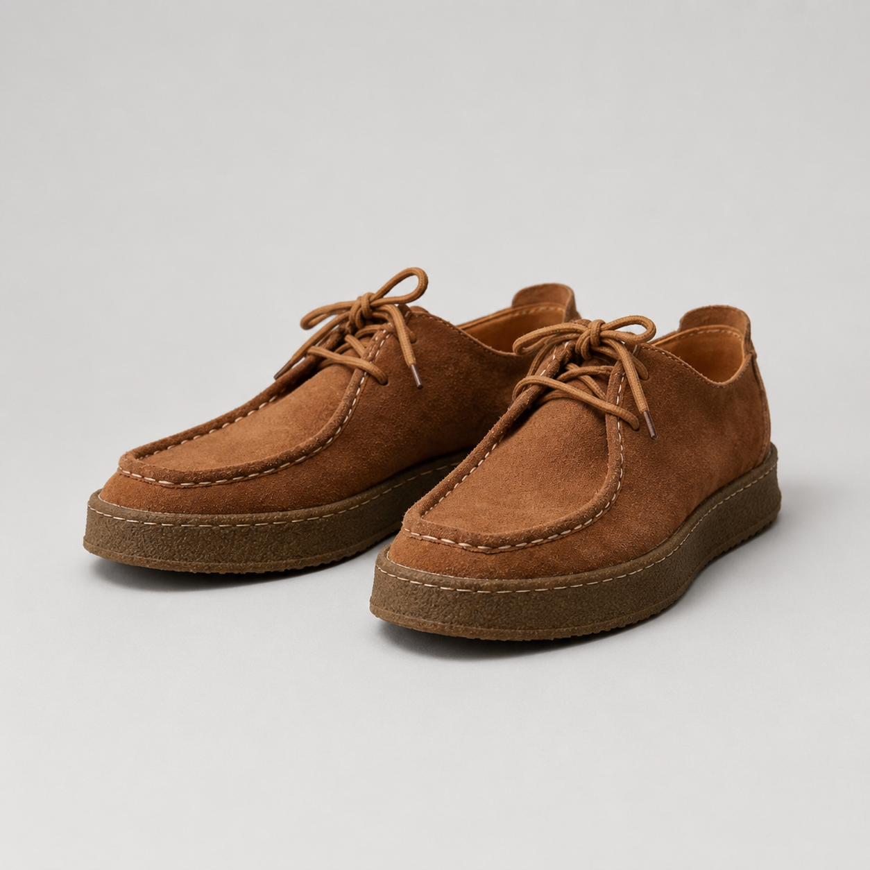 Montarello Men's Moccasin Shoes Suede-Look Crepe Sole