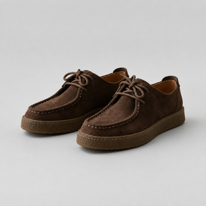 Montarello Men's Moccasin Shoes Suede-Look Crepe Sole