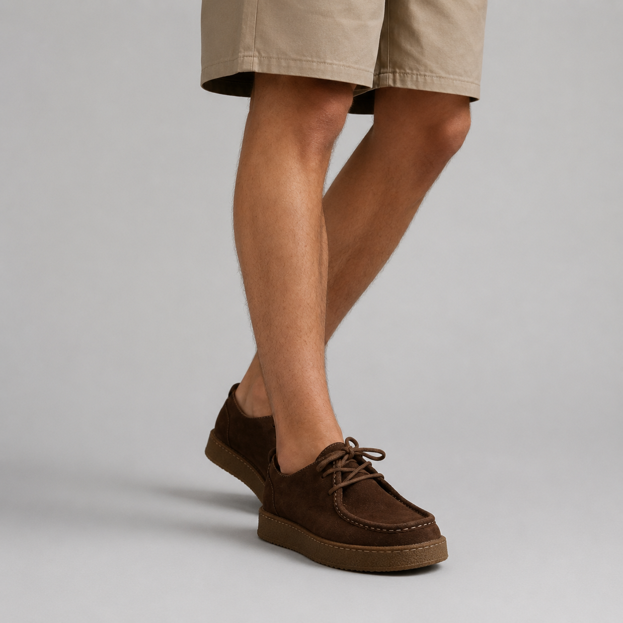 Montarello Men's Moccasin Shoes Suede-Look Crepe Sole