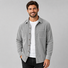Montarello Men's Overshirt Corduroy Shacket Lapel Collar
