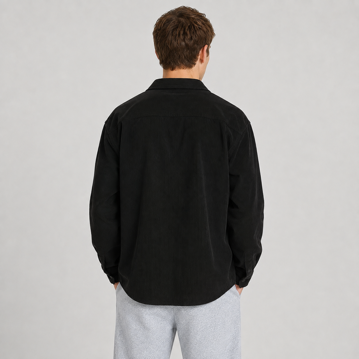 Montarello Men's Overshirt Notched Collar Loose Fit