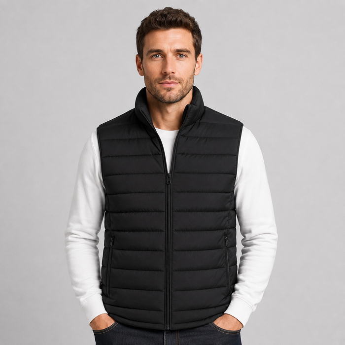 Montarello Men's Gilet Stand Collar Zip Up Lightweight