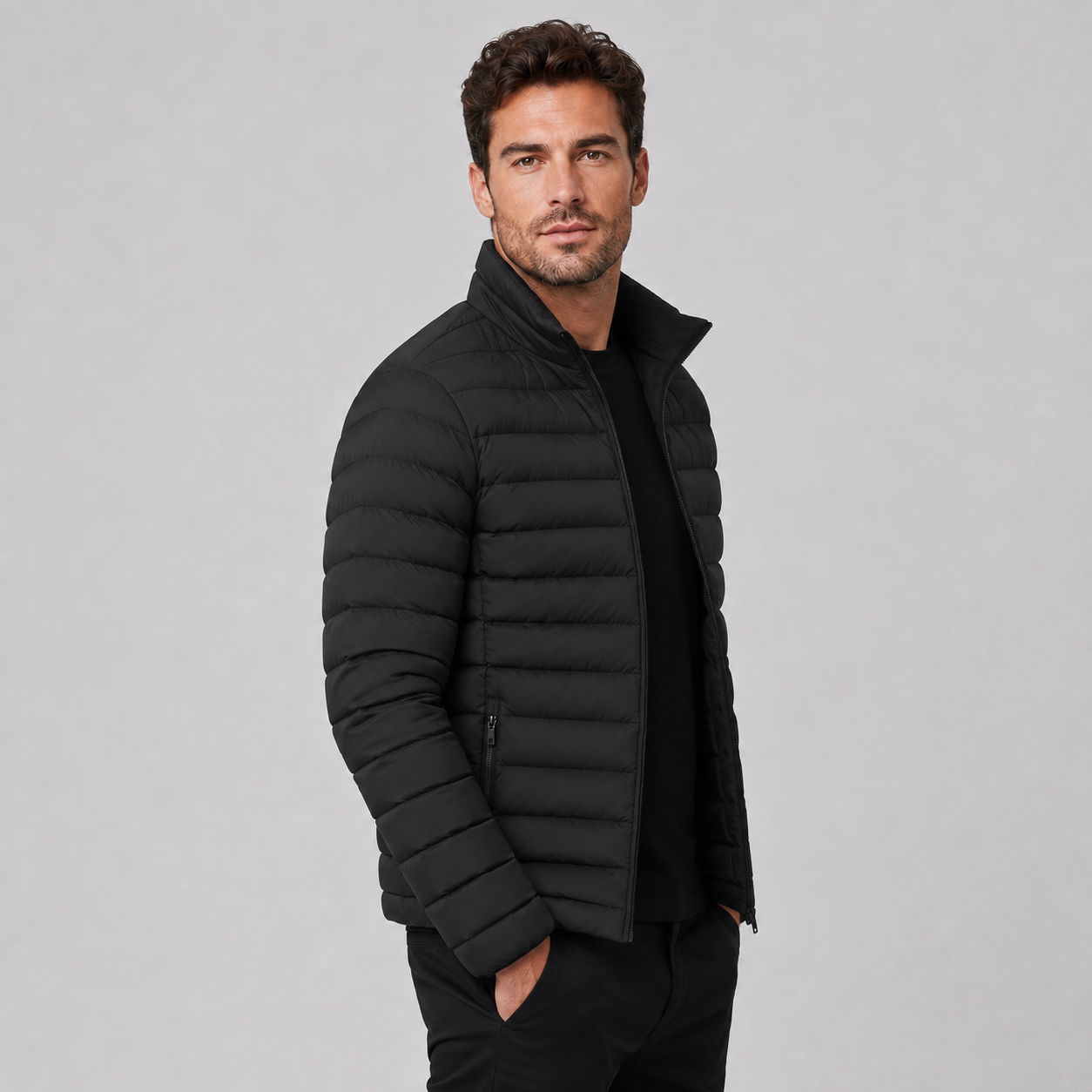 Montarello Men's Puffer Jacket Lightweight Stand Collar