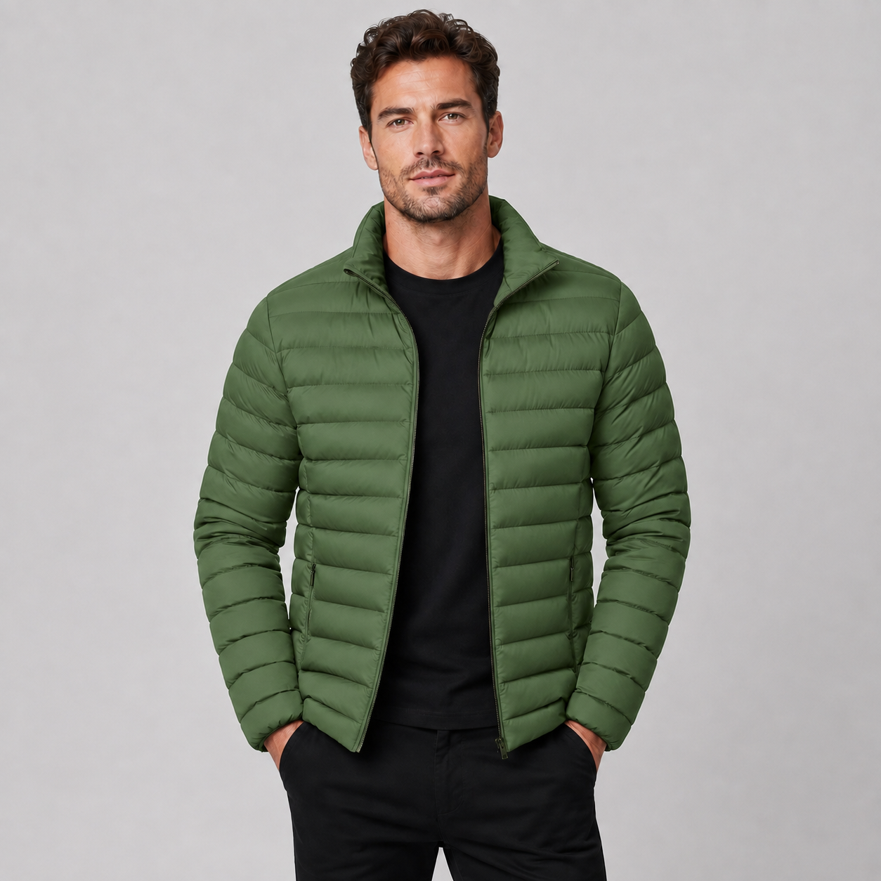 Montarello Men's Puffer Jacket Lightweight Stand Collar