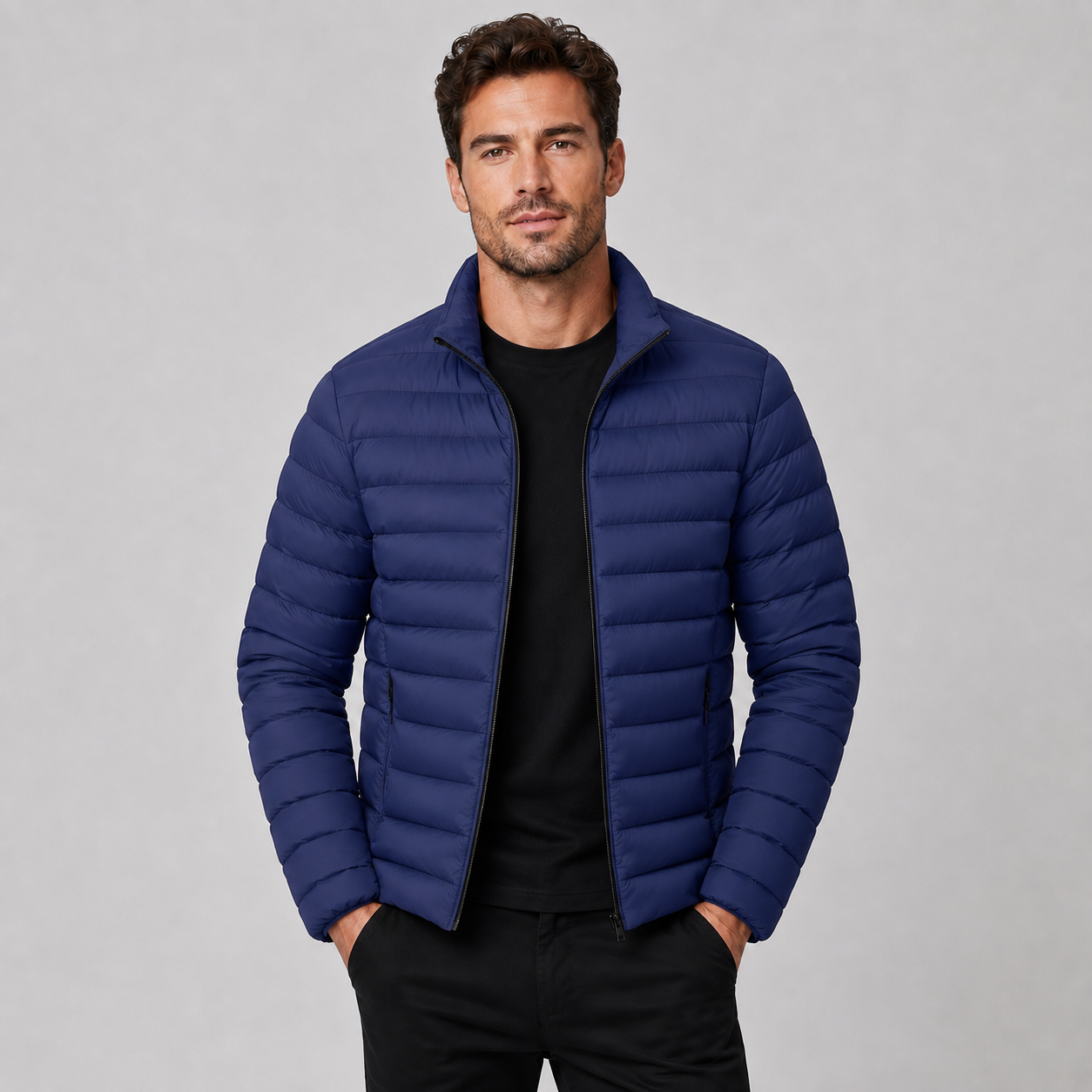 Montarello Men's Puffer Jacket Lightweight Stand Collar