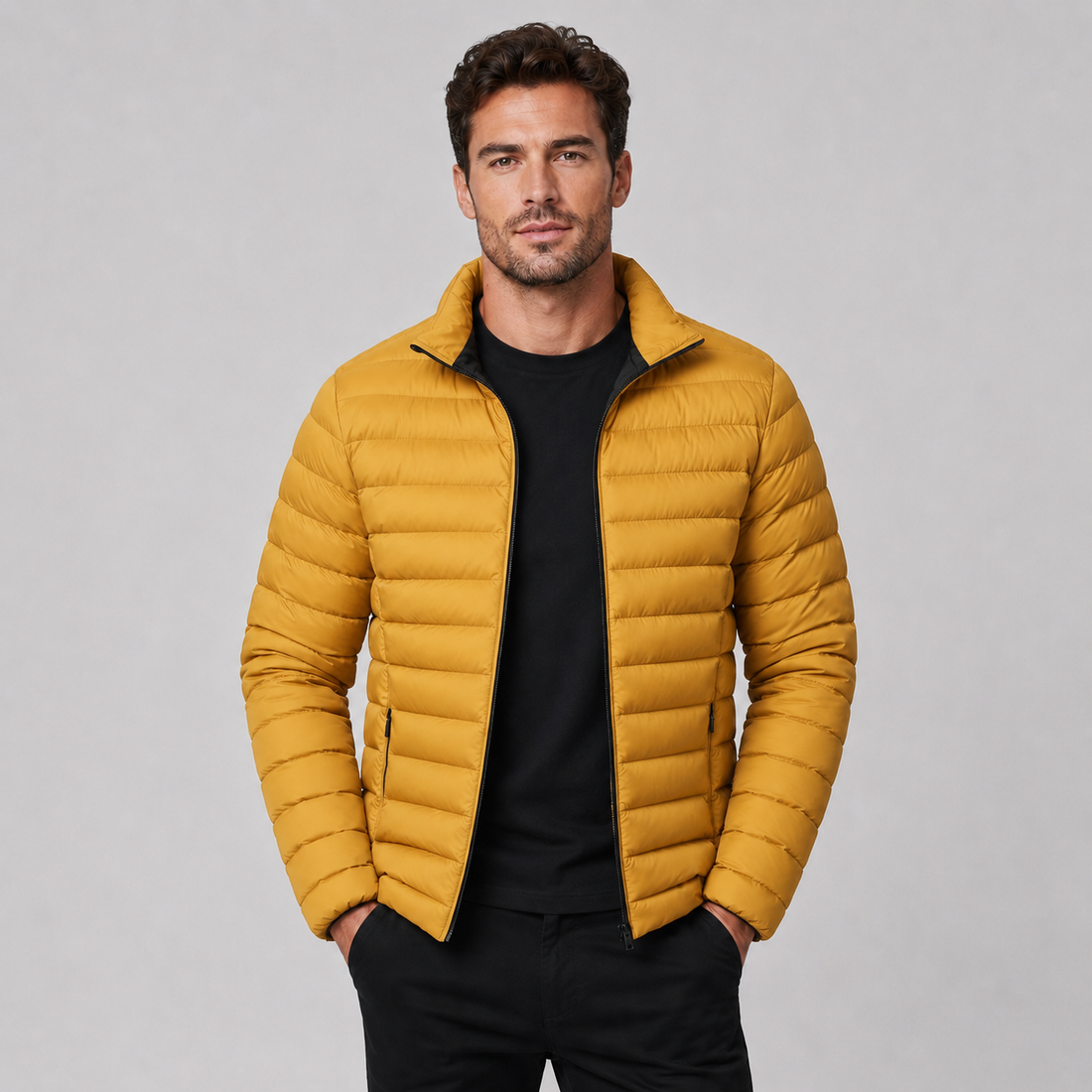 Montarello Men's Puffer Jacket Lightweight Stand Collar