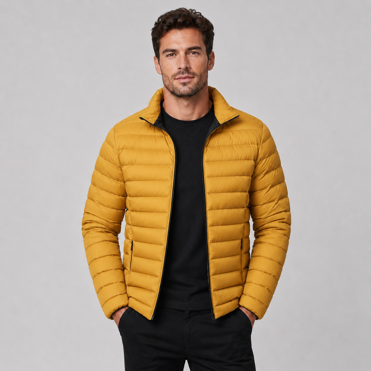 Montarello Men's Puffer Jacket Lightweight Stand Collar