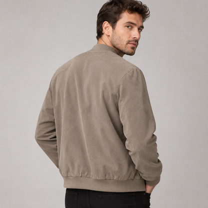 Montarello Men's Suede-Look Bomber Jacket
